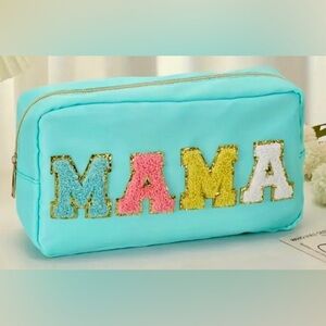 NEW “MAMA” Chenille Patch Cosmetic Bag